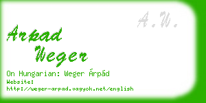 arpad weger business card